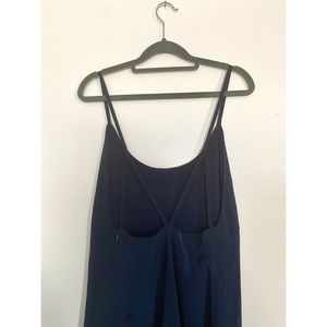 Urban Outfitters open back slip strappy navy swing dress